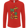 Symbols of Mexico Mens Long Sleeve T-Shirt Red