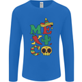 Symbols of Mexico Mens Long Sleeve T-Shirt Royal Blue