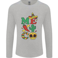 Symbols of Mexico Mens Long Sleeve T-Shirt Sports Grey