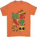 Symbols of Mexico Mens T-Shirt 100% Cotton Orange