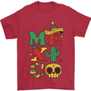 Symbols of Mexico Mens T-Shirt 100% Cotton Red