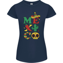 Symbols of Mexico Womens Petite Cut T-Shirt Navy Blue