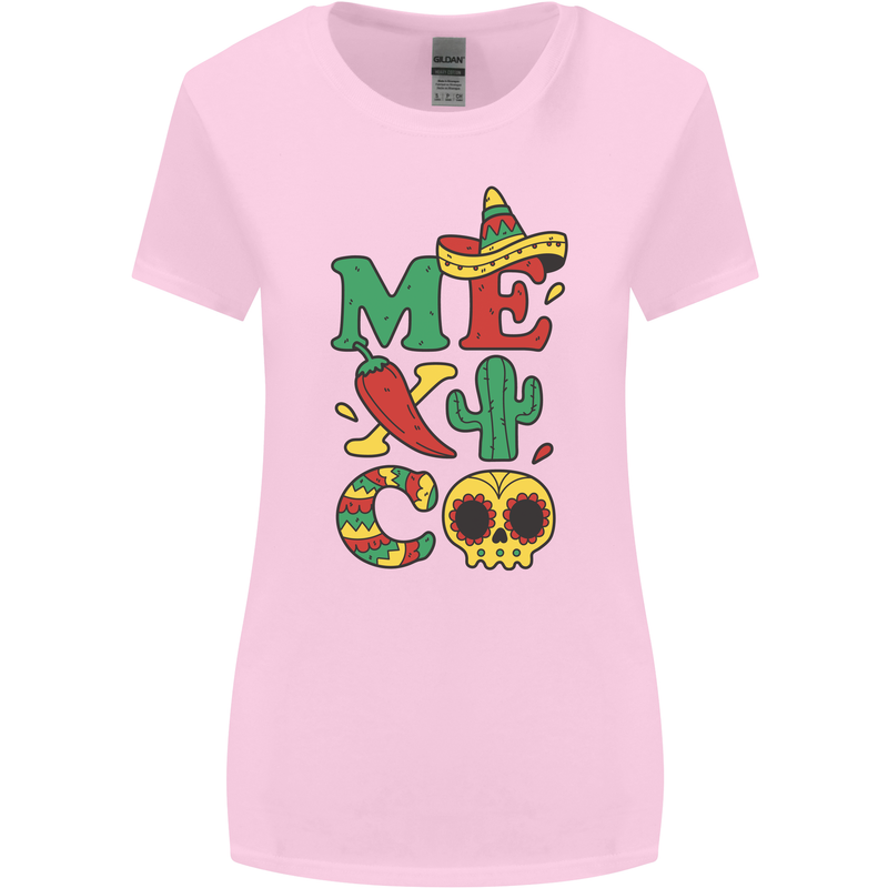 Symbols of Mexico Womens Wider Cut T-Shirt Light Pink