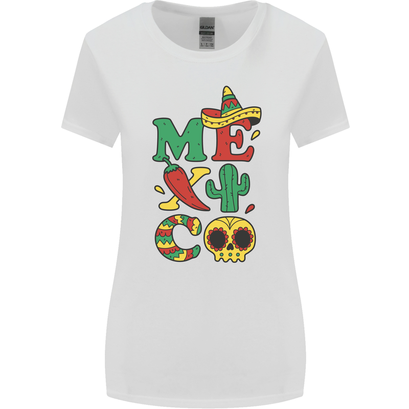 Symbols of Mexico Womens Wider Cut T-Shirt White