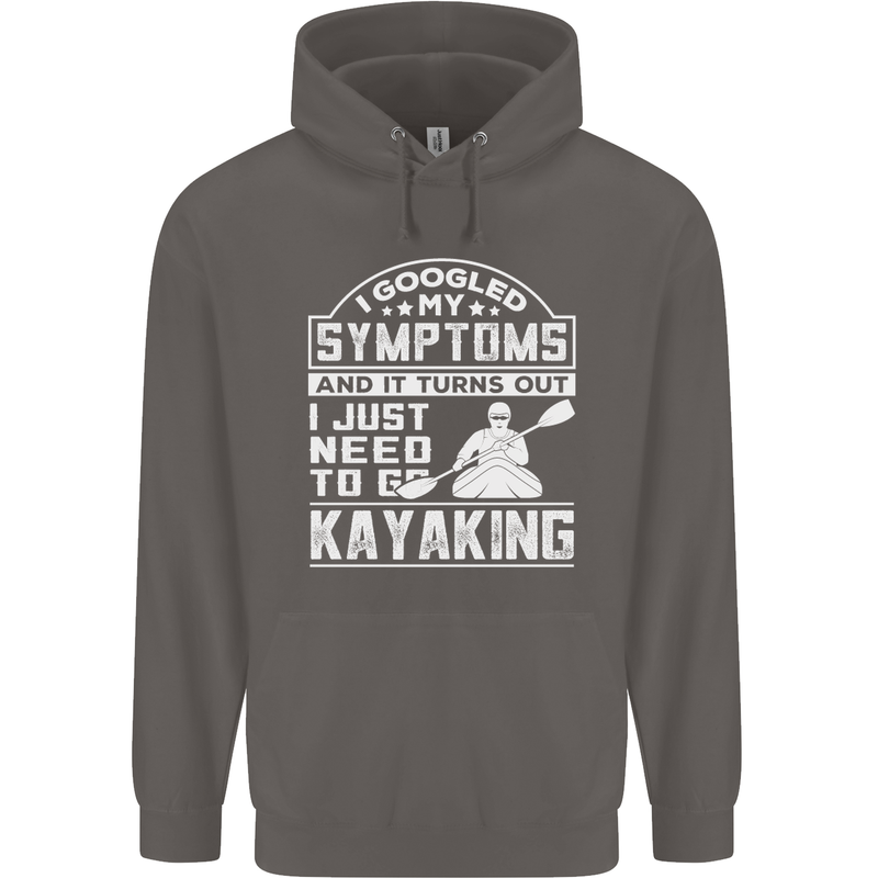 SymptomsJust Need to Go Kayaking Funny Mens 80% Cotton Hoodie Charcoal