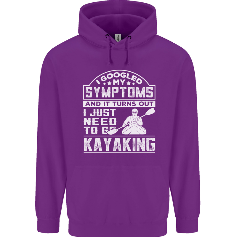 SymptomsJust Need to Go Kayaking Funny Mens 80% Cotton Hoodie Purple