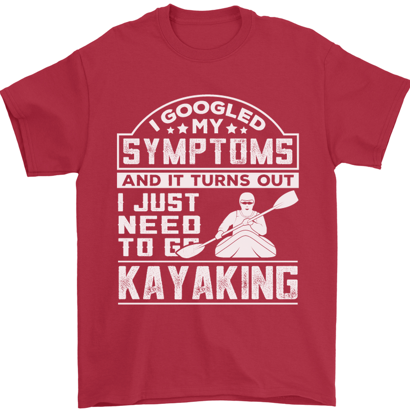 SymptomsJust Need to Go Kayaking Funny Mens T-Shirt Cotton Gildan Red