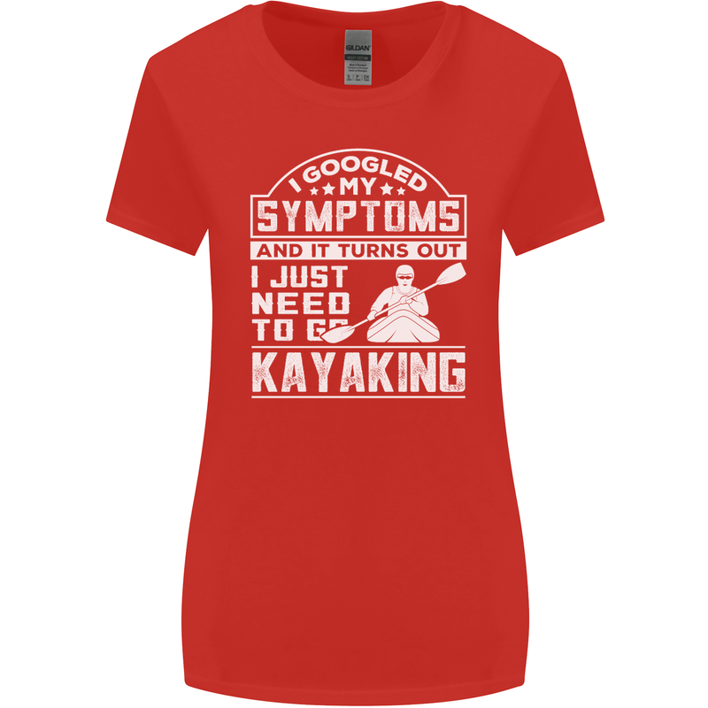 SymptomsJust Need to Go Kayaking Funny Womens Wider Cut T-Shirt Red