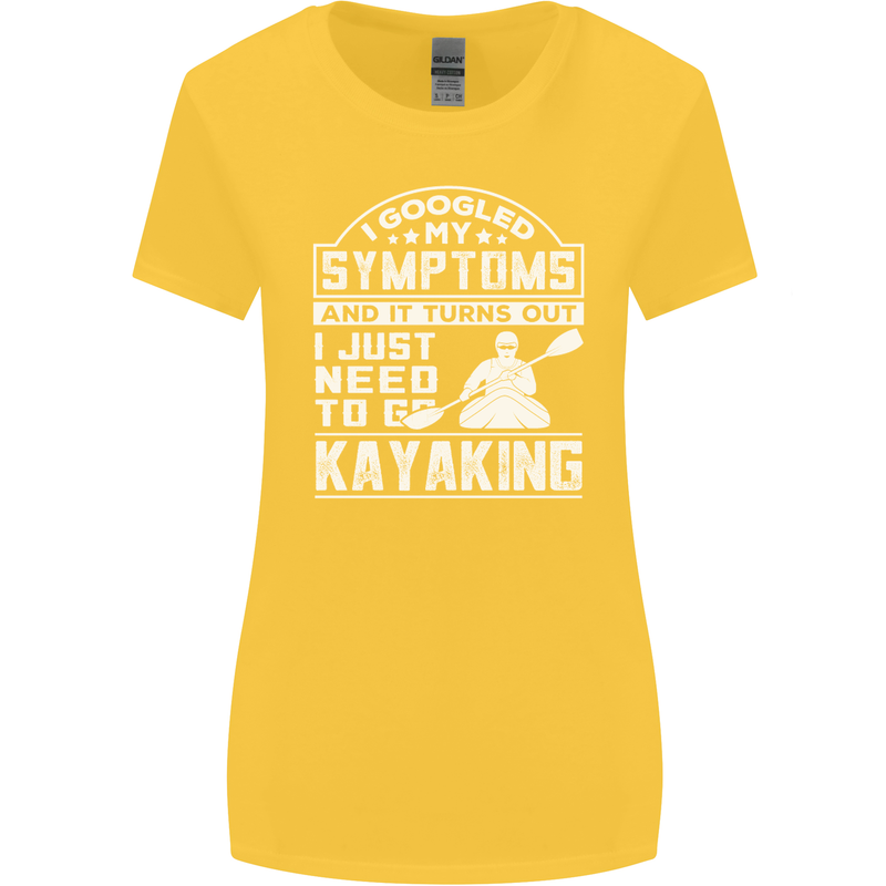 SymptomsJust Need to Go Kayaking Funny Womens Wider Cut T-Shirt Yellow