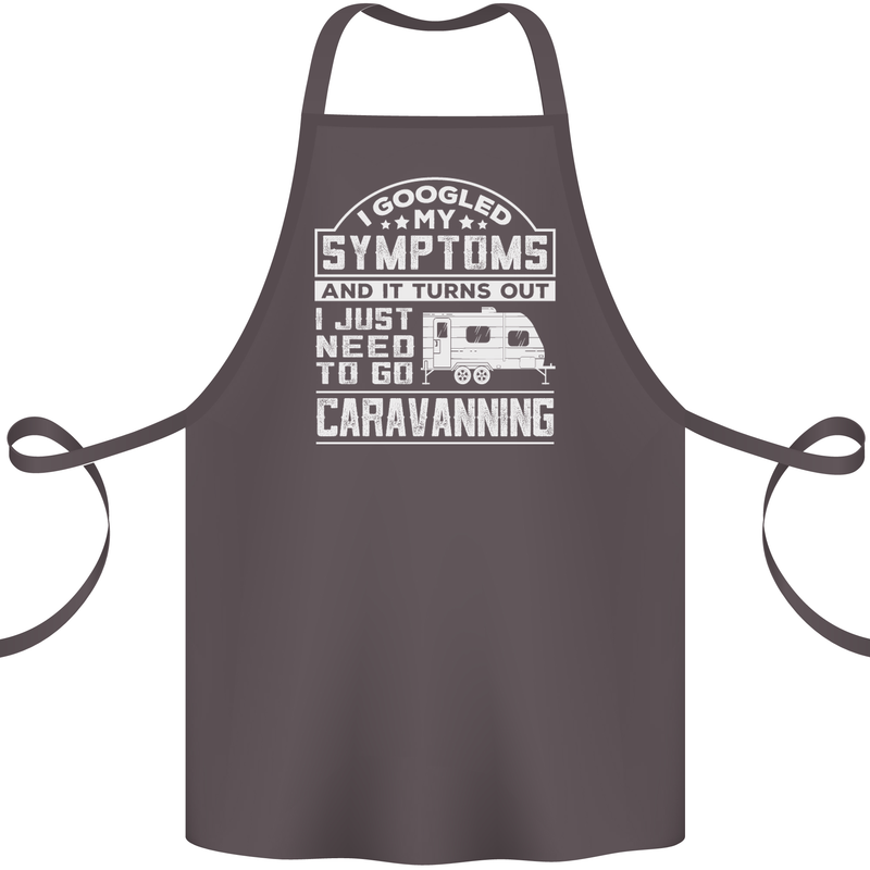 Symptoms Go Caravanning Caravan Funny Cotton Apron 100% Organic Dark Grey