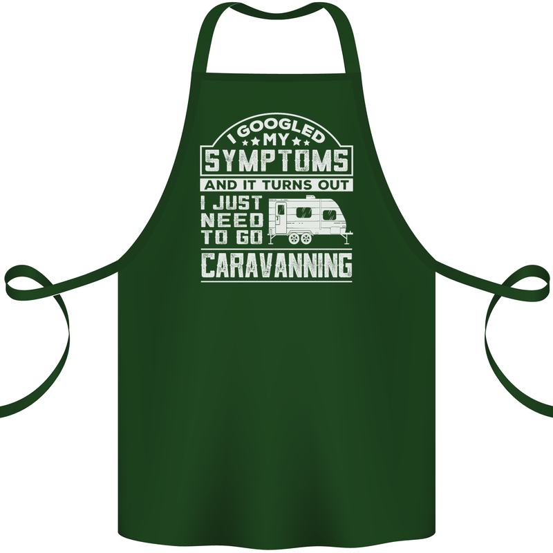 Symptoms Go Caravanning Caravan Funny Cotton Apron 100% Organic Forest Green