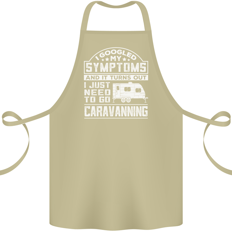 Symptoms Go Caravanning Caravan Funny Cotton Apron 100% Organic Khaki