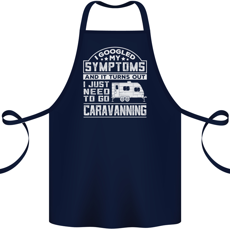 Symptoms Go Caravanning Caravan Funny Cotton Apron 100% Organic Navy Blue