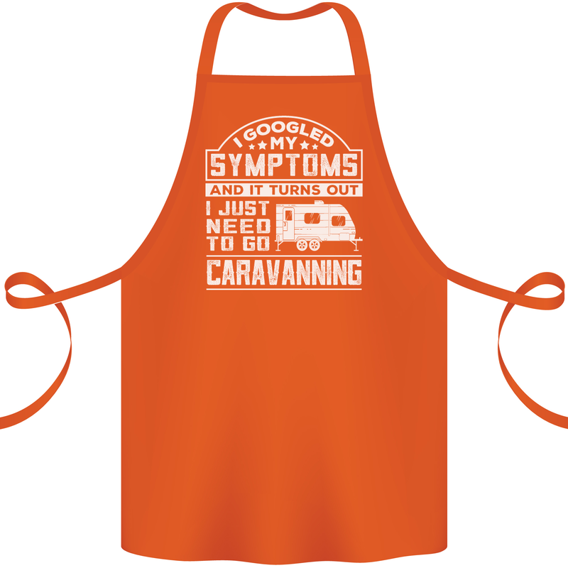 Symptoms Go Caravanning Caravan Funny Cotton Apron 100% Organic Orange