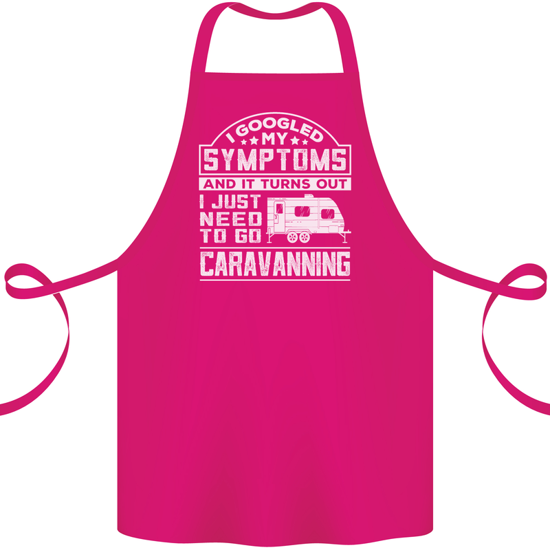 Symptoms Go Caravanning Caravan Funny Cotton Apron 100% Organic Pink