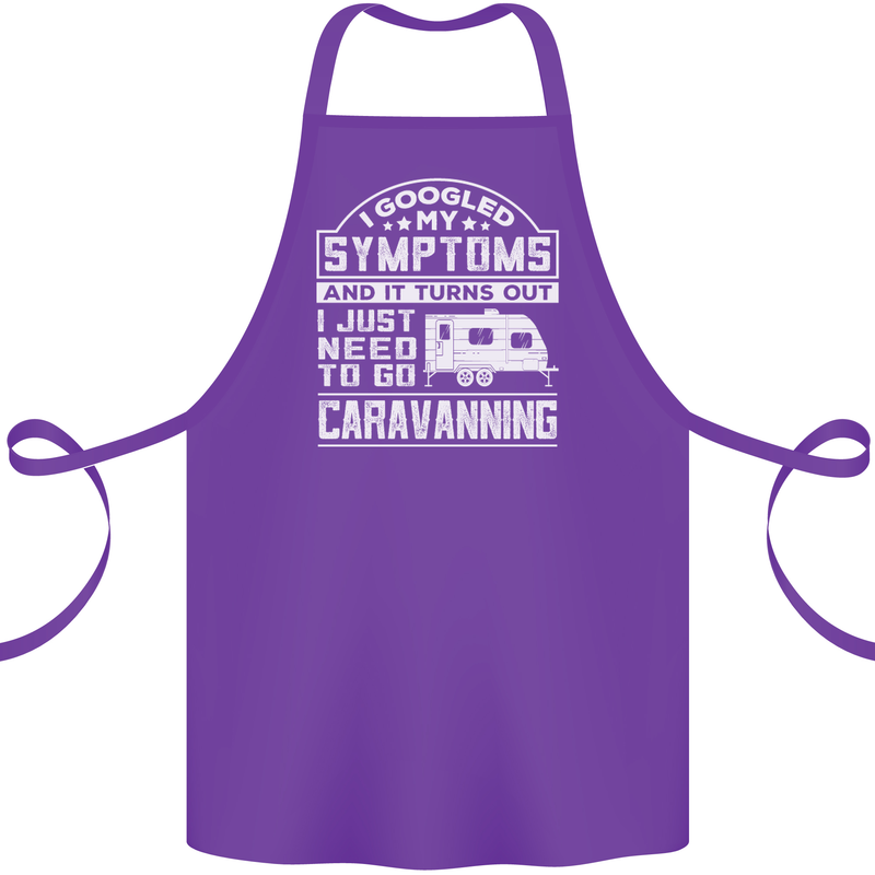 Symptoms Go Caravanning Caravan Funny Cotton Apron 100% Organic Purple
