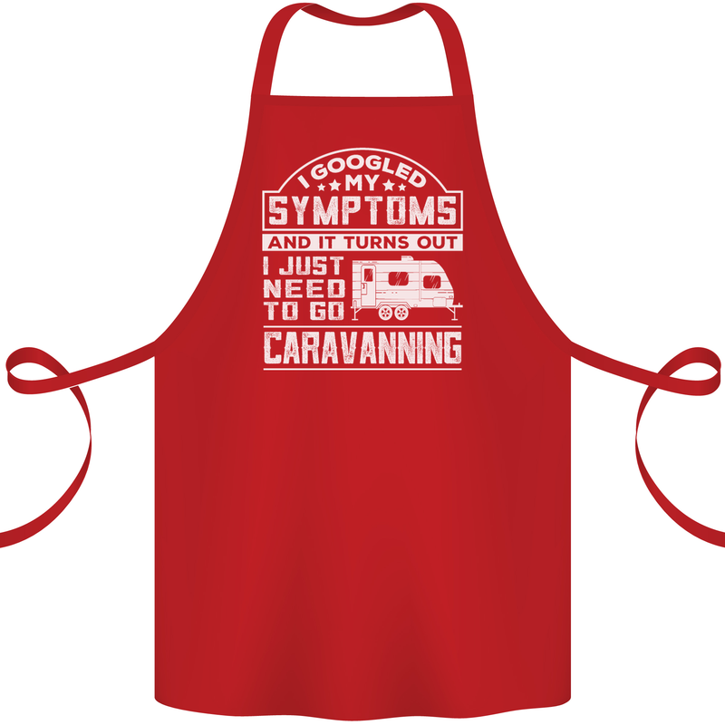 Symptoms Go Caravanning Caravan Funny Cotton Apron 100% Organic Red