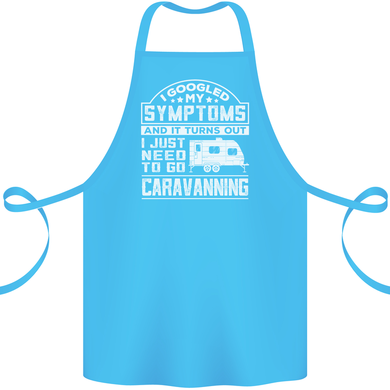 Symptoms Go Caravanning Caravan Funny Cotton Apron 100% Organic Turquoise