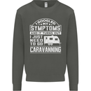 Symptoms Go Caravanning Caravan Funny Kids Sweatshirt Jumper Storm Grey