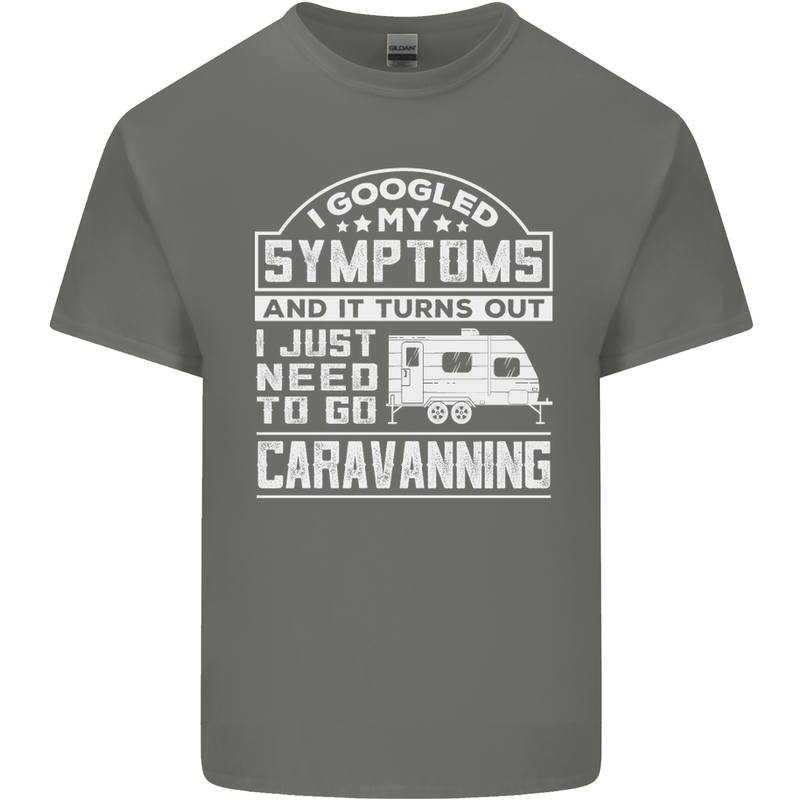 Symptoms Go Caravanning Caravan Funny Kids T-Shirt Childrens Charcoal