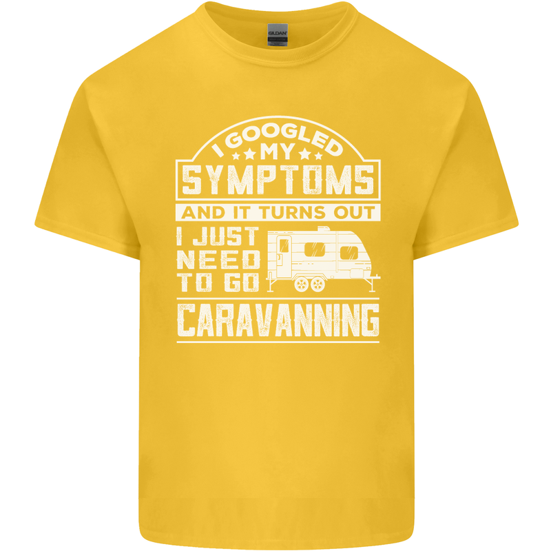 Symptoms Go Caravanning Caravan Funny Kids T-Shirt Childrens Yellow