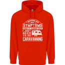 Symptoms Go Caravanning Caravan Funny Mens 80% Cotton Hoodie Bright Red