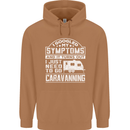 Symptoms Go Caravanning Caravan Funny Mens 80% Cotton Hoodie Caramel Latte