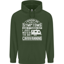 Symptoms Go Caravanning Caravan Funny Mens 80% Cotton Hoodie Forest Green