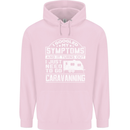Symptoms Go Caravanning Caravan Funny Mens 80% Cotton Hoodie Light Pink