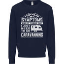 Symptoms Go Caravanning Caravan Funny Mens Sweatshirt Jumper Navy Blue