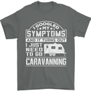 Symptoms Go Caravanning Caravan Funny Mens T-Shirt Cotton Gildan Charcoal