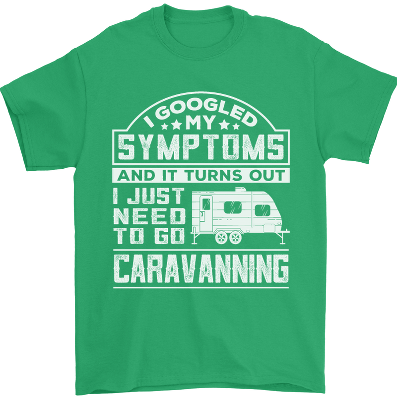 Symptoms Go Caravanning Caravan Funny Mens T-Shirt Cotton Gildan Irish Green