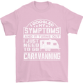 Symptoms Go Caravanning Caravan Funny Mens T-Shirt Cotton Gildan Light Pink