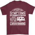 Symptoms Go Caravanning Caravan Funny Mens T-Shirt Cotton Gildan Maroon