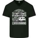Symptoms Go Caravanning Caravan Funny Mens V-Neck Cotton T-Shirt Black