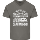 Symptoms Go Caravanning Caravan Funny Mens V-Neck Cotton T-Shirt Charcoal