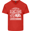 Symptoms Go Caravanning Caravan Funny Mens V-Neck Cotton T-Shirt Red