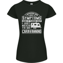 Symptoms Go Caravanning Caravan Funny Womens Petite Cut T-Shirt Black