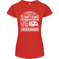 Symptoms Go Caravanning Caravan Funny Womens Petite Cut T-Shirt Red