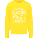 Symptoms I Just Need to Go Camping Funny Kids Sweatshirt Jumper Yellow
