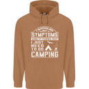 Symptoms I Just Need to Go Camping Funny Mens 80% Cotton Hoodie Caramel Latte