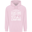 Symptoms I Just Need to Go Camping Funny Mens 80% Cotton Hoodie Light Pink