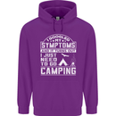 Symptoms I Just Need to Go Camping Funny Mens 80% Cotton Hoodie Purple