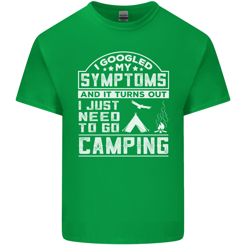 Symptoms I Just Need to Go Camping Funny Mens Cotton T-Shirt Tee Top Irish Green