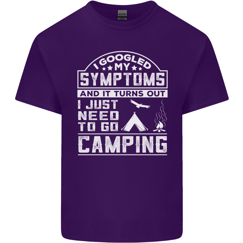 Symptoms I Just Need to Go Camping Funny Mens Cotton T-Shirt Tee Top Purple