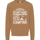 Symptoms I Just Need to Go Camping Funny Mens Sweatshirt Jumper Caramel Latte