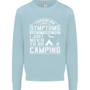 Symptoms I Just Need to Go Camping Funny Mens Sweatshirt Jumper Light Blue