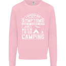 Symptoms I Just Need to Go Camping Funny Mens Sweatshirt Jumper Light Pink