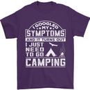 Symptoms I Just Need to Go Camping Funny Mens T-Shirt Cotton Gildan Purple