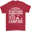 Symptoms I Just Need to Go Camping Funny Mens T-Shirt Cotton Gildan Red
